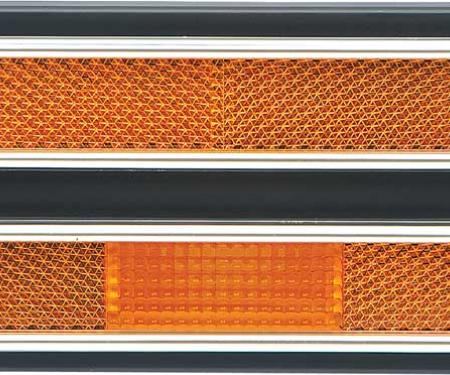 1968-72 Chevrolet, GMC Pickup, Blazer, Jimmy, Suburban, Front Side Marker Lamp & Bezel, Amber, with Deluxe Exterior