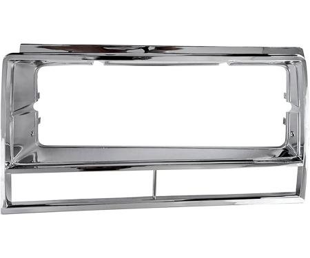 1982-87 El Camino, Caballero, 1982-83 Malibu, Headlamp Bezel, Chrome, RH Passenger Side