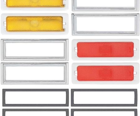 1970-74 Chevrolet Nova, Side Marker Lamp & Bezel Kit, Front & Rear