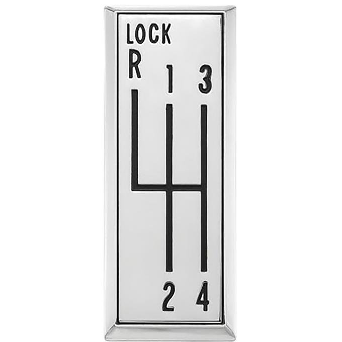 OER 1964-1969 Oldsmobile Cutlass, 442, Shift Pattern Plate, With "LOCK" CP12475T