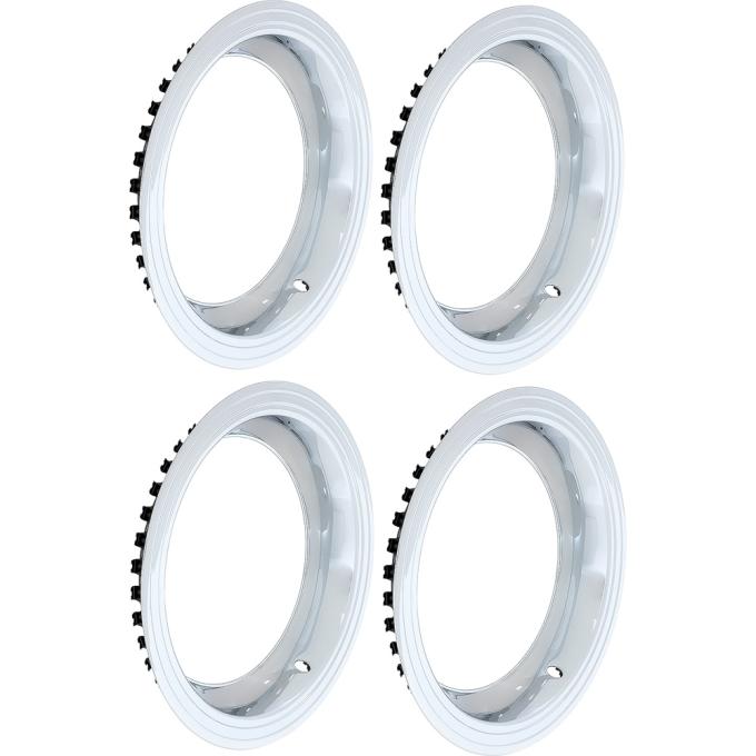 OER 1969-76 Mopar A-B-E Bodies Chrome 15 X 7" Or 15 X 8" Trim Wheel Ring Set, 2-1/2" Deep MP500668