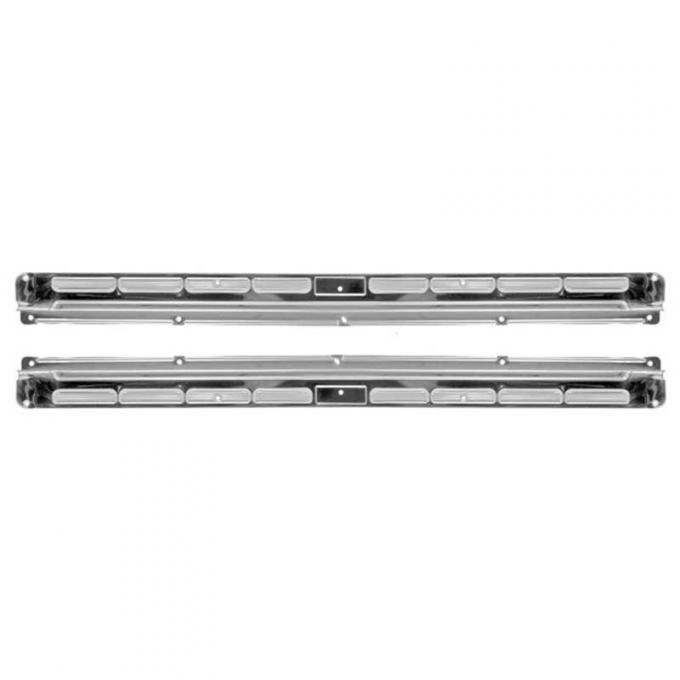 1964-68 Mustang Convertible, Door Sill Plate Moldings, Stainless Steel, LH and RH