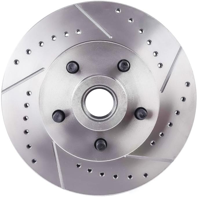 1962-72 Dodge, Plymouth Disc Brake Converted A-Body Models, Brake Rotor, Front, 11" Diameter, 5x4" Lug Pattern, Drilled and Slotted, RH, Passenger Side
