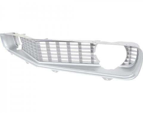 1969 Camaro, Standard Front Grill Assembly, with Chrome Moldings, Argent Silver