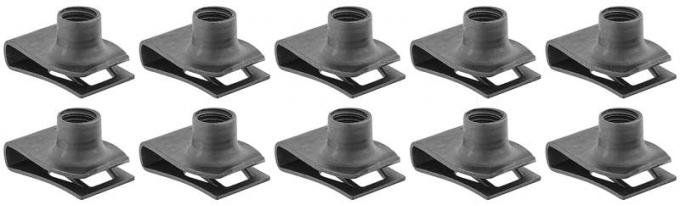 U-Type Extruded Clip Nut, Fits 5/16-18 Bolts, Black Phosphate Coated, 10 Piece Set