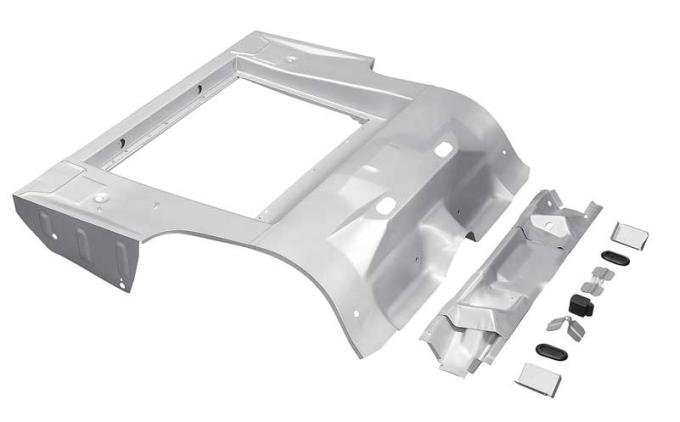 OER 1964-70 Mustang, Complete Trunk Floor Panel, Convertible, Weld-Thru Coating 11220E