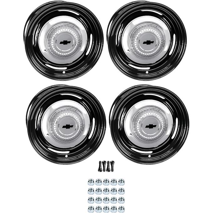 OER 1967 Chevrolet Factory Style 14" Steel Wheels, Dog Dish Style, 6" Wide, 4-1/2" Backspacing *881473