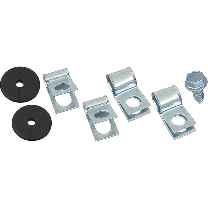 1964-67 Mustang, Front Brake Line Clip And Grommet Kit, 7 Pieces