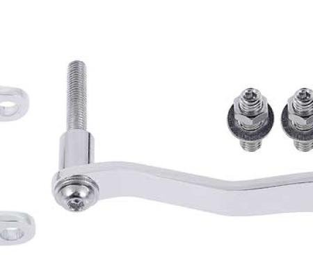 1955-72 Chevy Bel Air, 210, 150, Nomad, Truck, Power Steering Bracket Set, Small Block, LH Side Mount, w/Short Water Pump, Chrome Finish