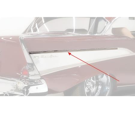 OER 1957 Chevy Bel Air, 210, Long Upper Quarter Spear Molding, 2 Door, RH, Passenger Side TF400102