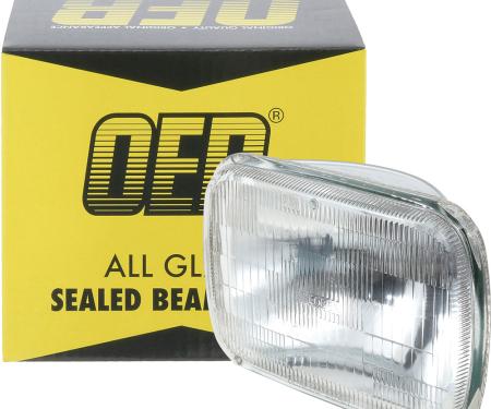 Headlamp Sealed Beam, 12 Volt, High / Low, 5" x 7" (142mm x 200mm), Rectangular, Halogen, (Lens Measures: 5-1/2" x 7-7/8")