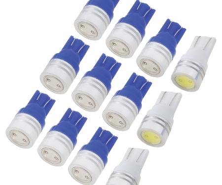 1969-73 Mustang, Instrument Gauge Cluster LED Bulb Set, For Models Without Factory Tach, 12-Piece Set, Blue Illumination