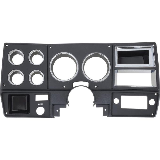 1978-80 Chevy, GMC Pickup, Blazer, Jimmy, Suburban, Dash Bezel, Black & Chrome Accents in Gauge Recess Areas, without AC