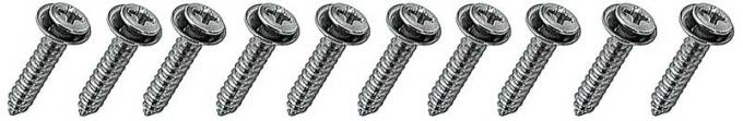 OER Washer Head Chrome Trim Screw, #8 x 5/8" With Small Flush Free Spinning Washer, 10 Piece Set *A2774K