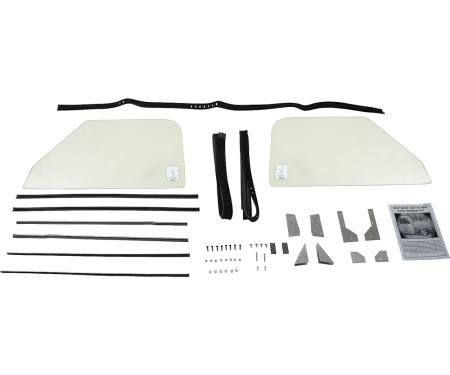 1967-72 GM Truck, Door Glass Conversion Set, One-Piece Style, Clear