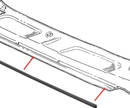 1967-69 Camaro, Firebird, Hood To Cowl Seal Weatherstrip