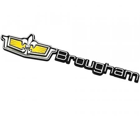 1986-90 Chevrolet Caprice, "Brougham Crest" Roof Emblem, for Sail Panel, Self Adhesive Backing, GM Licensed