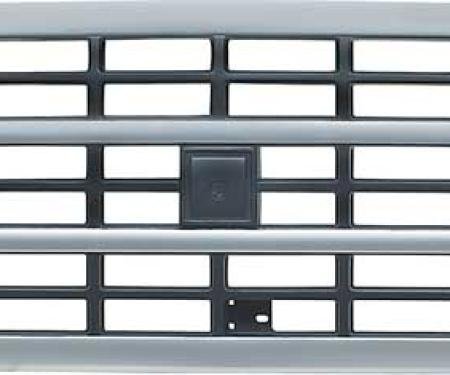 1989-91 Chevy Pickup, Blazer, Suburban, Front Grill, Single Headlamps, Argent Silver