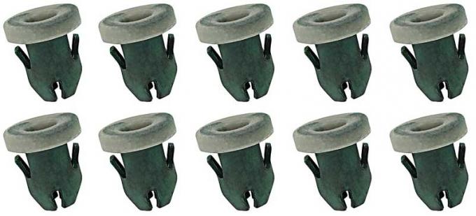 OER Barrel Nut, Fits 1/8" Emblem Stud, Fits 3/16" Hole, Spring Steel With Sealer, 10 Piece Set *11293K
