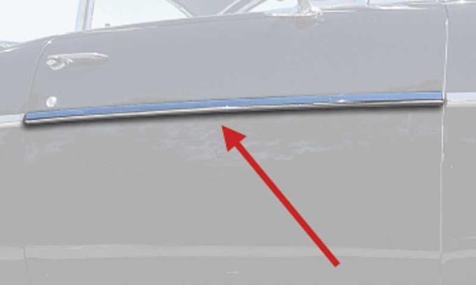 OER 1957 Chevrolet Bel Air, 210 2-Door, Door Molding, Stainless Steel, RH, Passenger Side TF400079