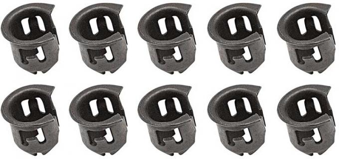 OER Barrel Nut, Fits 1/8" Emblem Stud, Fits 1/4" Hole, Spring Steel, Phosphate Coated, 10 Piece Set *5195K