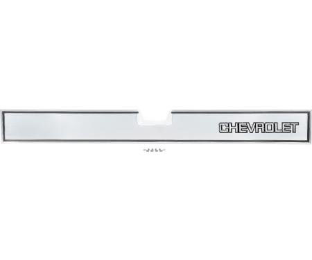 1981-88 Chevrolet Pickup Truck, Rear Tailgate Band Molding, Brushed Aluminum, with Emblem