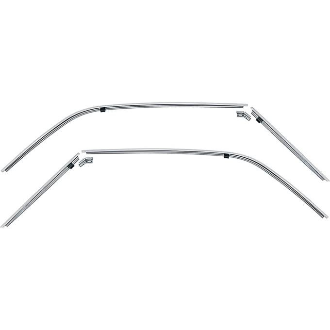 1968-69 Camaro, Firebird Coupe, Roof Rail Weatherstrip Channel and Retainer Set, 6 Piece Set