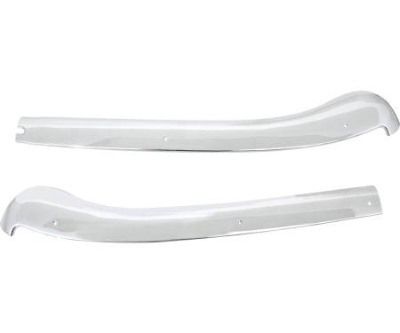 OER 1967 Camaro, Firebird, Convertible Windshield Header Molding, Bright Chrome Finish, RH & LH, Pair K848