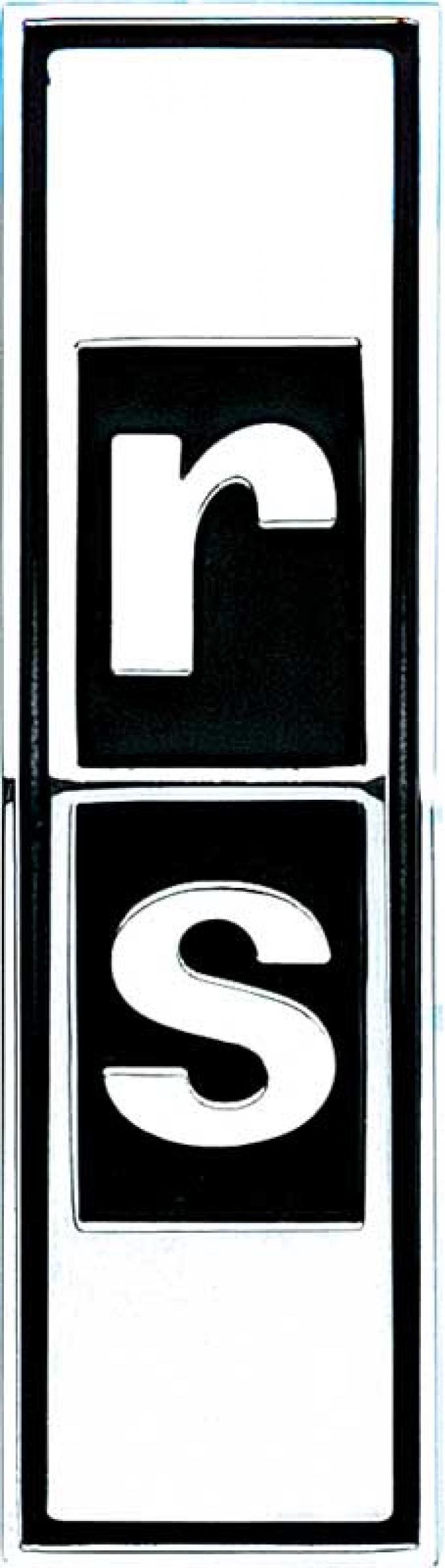 1967-68 Camaro RS Front Grill Emblem, with Backing Plate and Hardware