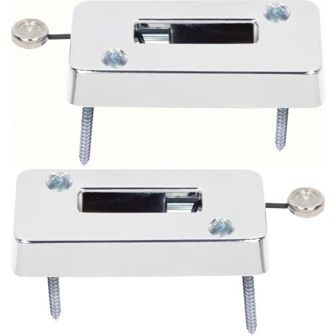 OER 1969 Camaro, Corvair, Firebird, Headrest Escutcheons, Chrome, Pair 8785236