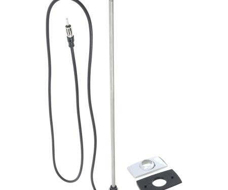 1965-79 Ford Car & Truck, Radio Antenna Mast, Rectangular Base, with Round Telescoping Mast, Various Models