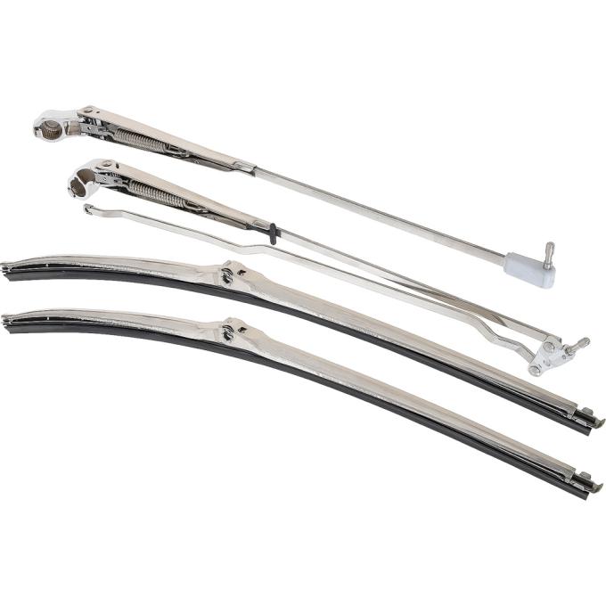 1970-81 Camaro, Firebird, Windshield Wiper Arm & Blade Set, with Recessed Wipers, Stainless Steel