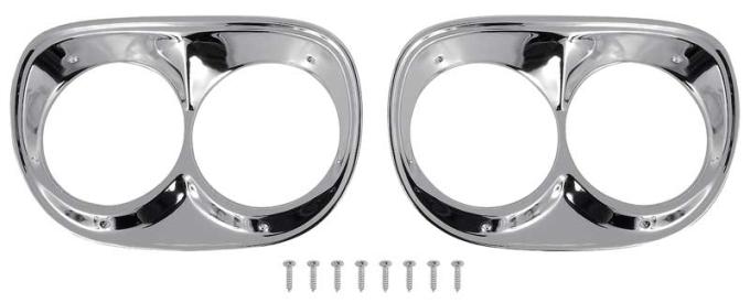 1958-59 Chevrolet, GMC Truck, Headlamp Bezels, Chrome Plated Pair
