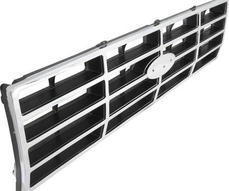 1982-86 Ford F-150 / F-250 / F-350, Bronco, Grill Insert, Argent Silver, with Chrome Accents