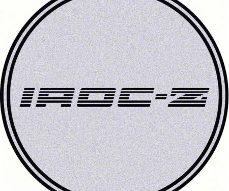 OER 2-1/2" Wheel Center Cap Emblem with Black IROC-Z Logo on a Silver Background K151713SV