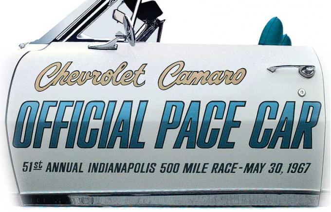 OER 1967 Camaro Indy 500 Pace Car Door Decal Set PC012