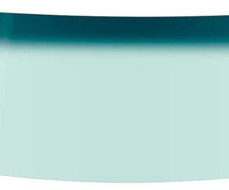 1970-74 Challenger, Barracuda, Cuda, Front Windshield Glass, Coupe & Convertible, Lt Green Tint, with Blue/Green Upper Shaded Band