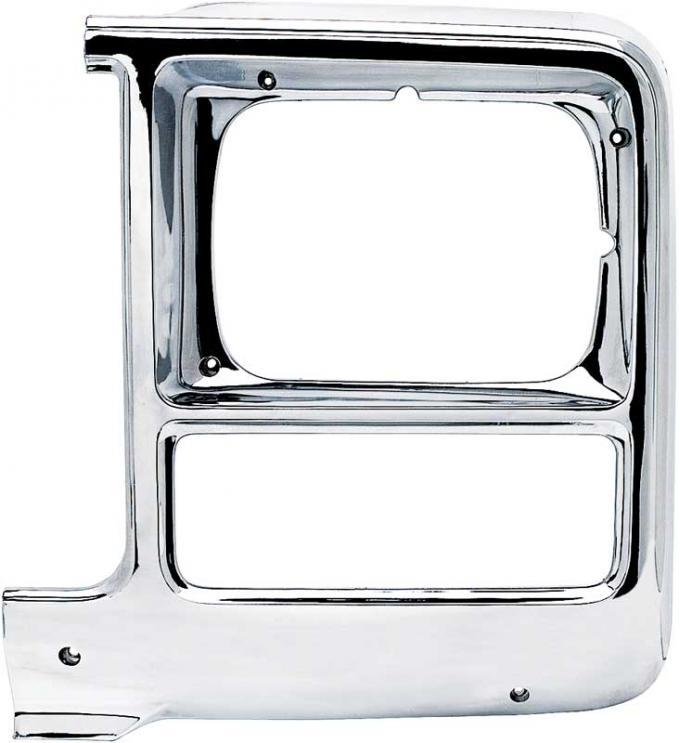 1979-80 Chevrolet, GMC, Pickup, Blazer, Jimmy, Suburban, Headlamp Bezel, Chrome, with Rectangle Headlamps, LH Driver Side