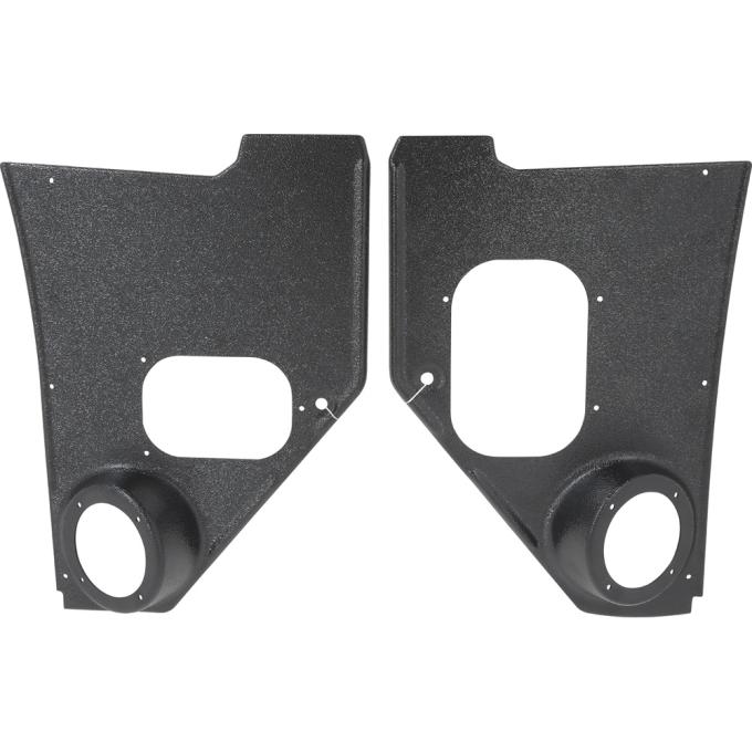 1955-59 Chevrolet, GMC Picku, Panel, Suburban, Interior Kick Panels, with Speaker Holes, Black, Pair