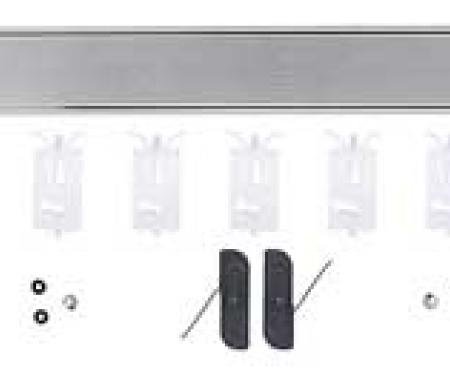 1981-88 Chevy Pickup Truck, Outer Rear Cab Molding Set, 3 Piece Set, with Mounting Hardware, Stamped Aluminum