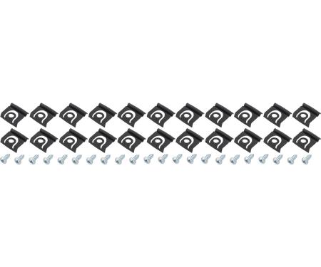 1965 Mustang Coupe / Fastback 44 Piece Front Windshield Molding Clip Kit