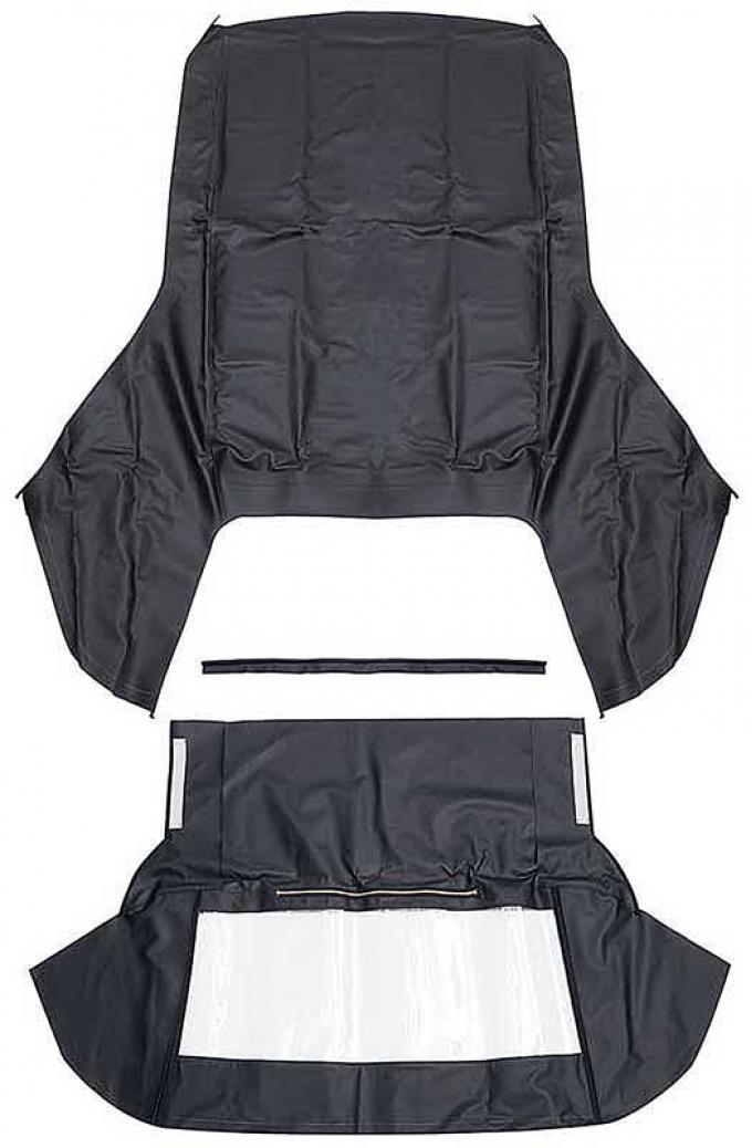 1967-69, Camaro / Firebird, Convertible Top Set, With Zipper Style Plastic Window, Vinyl, Black