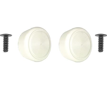 1968-88 GM, Window Handle Knob Set, with Rivets, for Door or Quarter Window Cranks, Off White, Pair