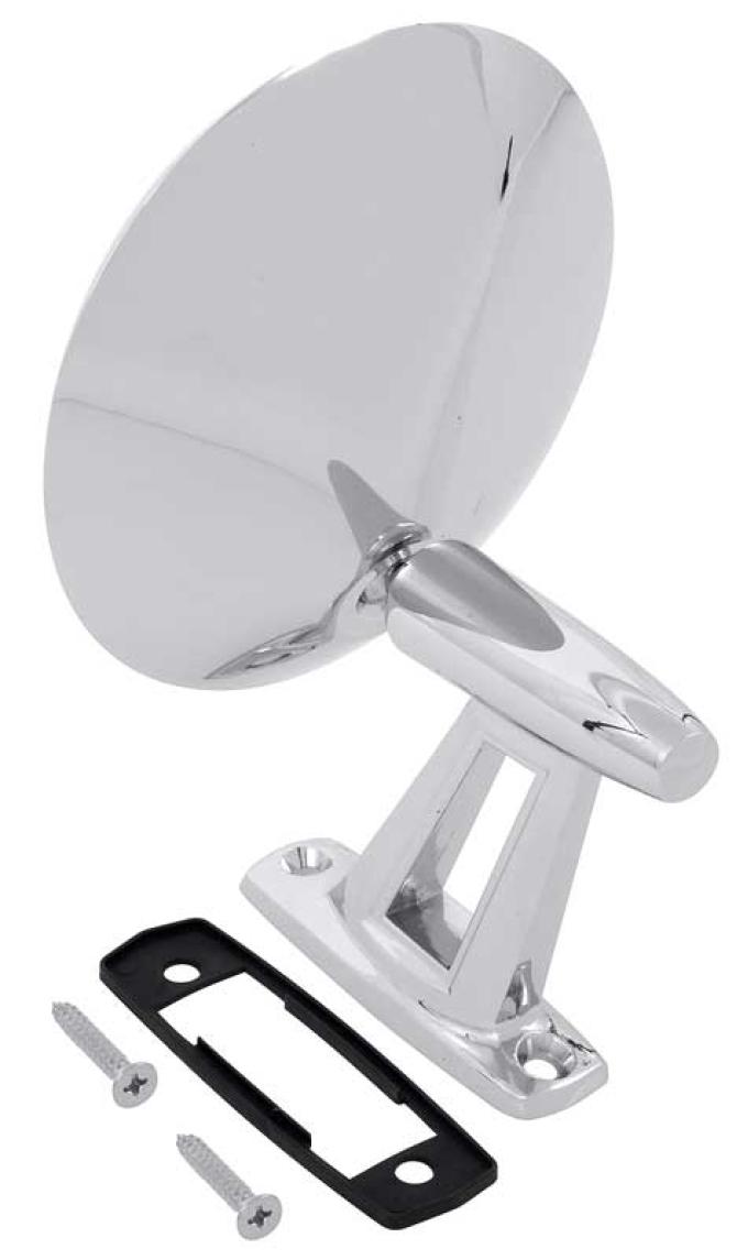 1960-66 Dodge, Plymouth, A, B, C-Body, Outer Door Mirror, Viewmaster Style, Manual, Twin Post, Smooth Base Design, LH or RH Side