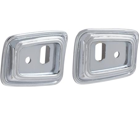 OER 1968-69 Camaro, Door Grab Handle Bezels, with Deluxe Interior, Molded Door Panels K207
