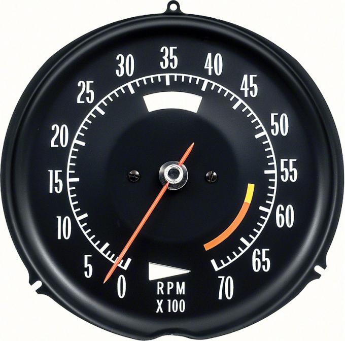 1972-74 Chevrolet Corvette, Tachometer, 6000 Red Line, White Markings