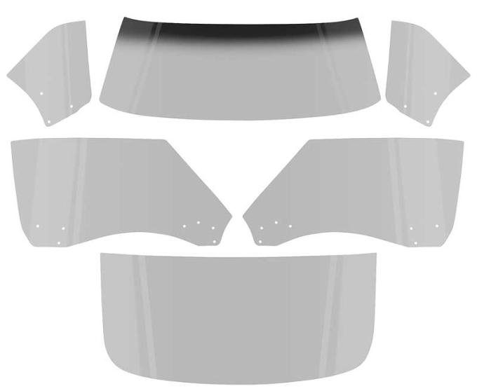 OER 1968-69 Camaro / Firebird Coupe, 6 Piece Glass Kit, Smoke Gray *E351S