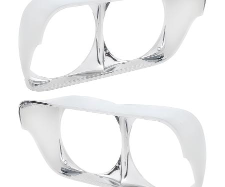 OER 1968 Impala, Caprice, Bel Air, Biscayne, Headlamp Bezel Set, Chrome Die-Cast, Pair *R1000