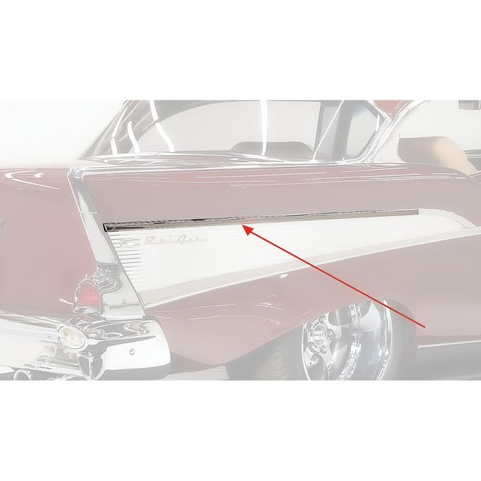 OER 1957 Chevy Bel Air, 210, Long Upper Quarter Spear Molding, 2 Door, RH, Passenger Side TF400102