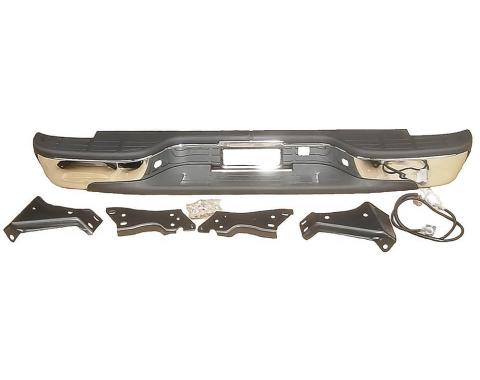 1999-07 Silverado, Sierra Stepside Pickup, Chrome Rear Step Bumper, with Brackets